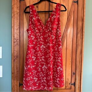 Cider Red Sundress Sleeveless V-Neck Mini